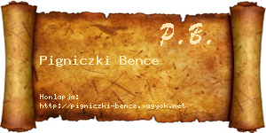 Pigniczki Bence névjegykártya